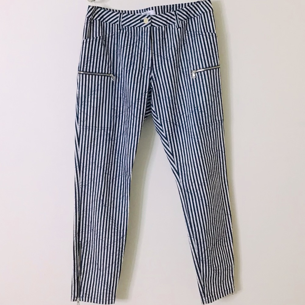 Per Se Striped Straight Leg Pants Jeans NWOT